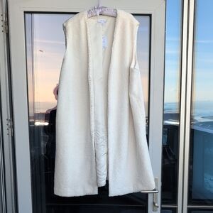 J Jill PureJill Elements Off-White Teddy Vest, 2X